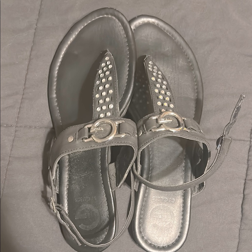 Black Sandals with Silver Studs